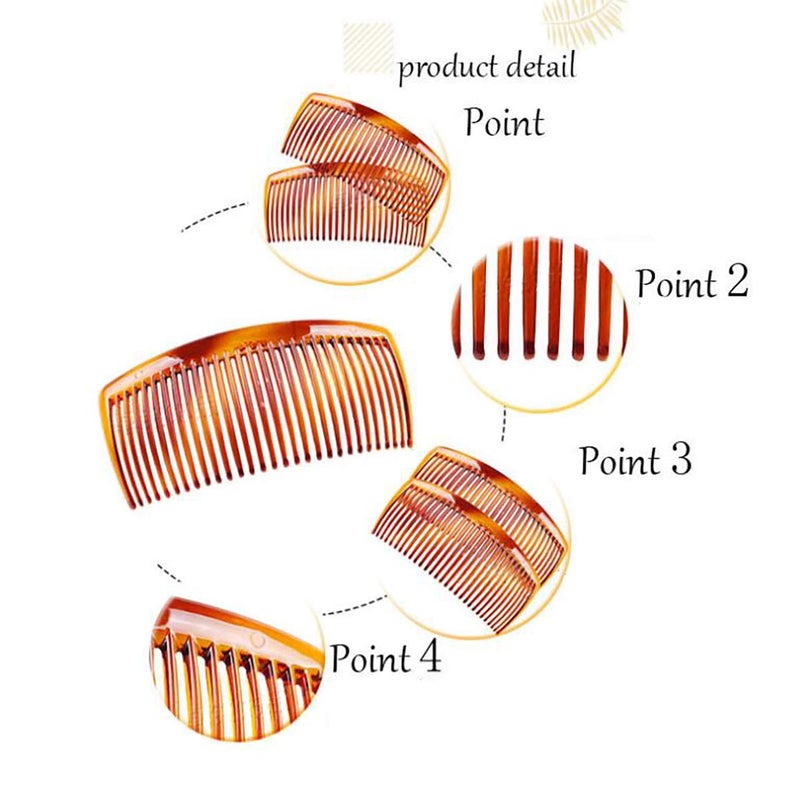 Fodattm 4PCS Black and Brown Hair Side Comb with Teeth French Hair Accessories Hair Clip Clamp for Women Men (4 inches - 29 teeth) - Image 4